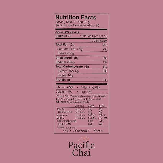 Pacific Chai Vanilla Chai Latte Mix Instant Chai Tea Latte Powder Drink Mix Gluten Free Kosher Spiced Tea Latte 3 LB