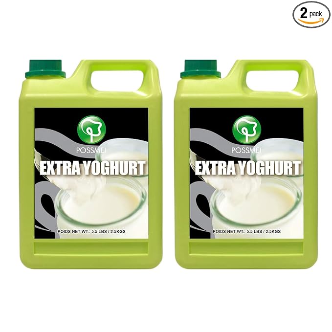 Possmei Extra Yoghurt Flavored Syrup 5.5 Pound Plastic Jar 2 Pack