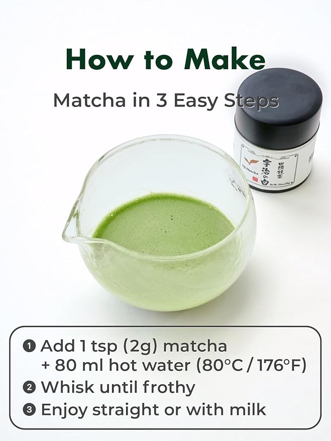 TAGASHIRA CHAHO Uji no Shiro Uji Matcha Green Tea Powder (30g/1.06oz) - First Harvest Stone Milled Authentic Ceremonial Grade 100% Product of Japan