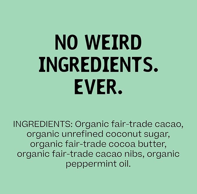 Hu Chocolate Bars | 6 Pack Crunchy Mint Chocolate | Natural Organic Vegan Gluten Free Paleo Non GMO Fair Trade Dark Chocolate | 2.1oz Each