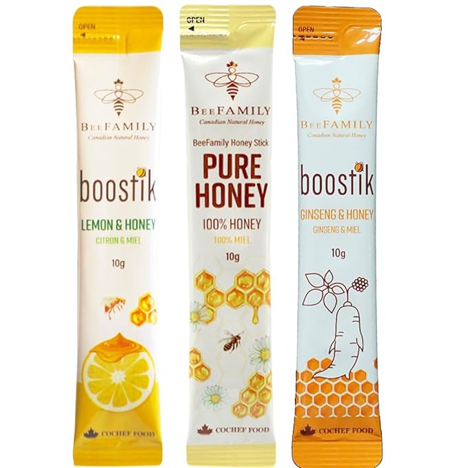 BeeFamily - Special-Tea Honey Stick Set 300g - Lemon Honey Pure Honey Ginseng Honey