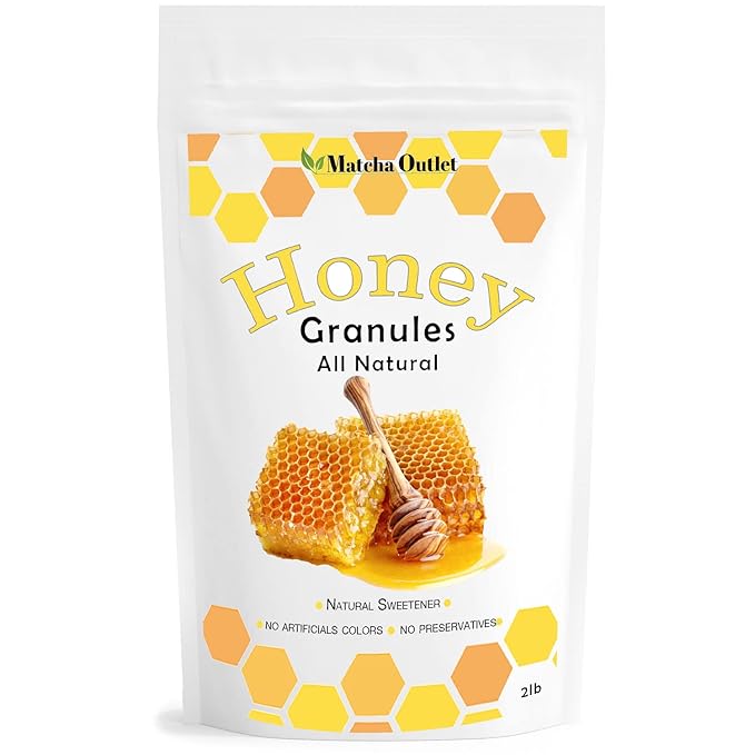 Matcha Outlet Granulated Honey Natural Sweetener Dry Honey Granules 2LBS Best For Tea Coffee Cooking and Baking