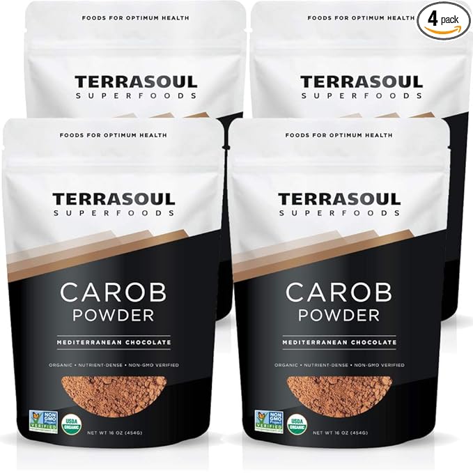 Terrasoul Superfoods Organic Carob Powder 4 Lbs (4 Pack) - Cocoa Powder Alternative | High in Fiber