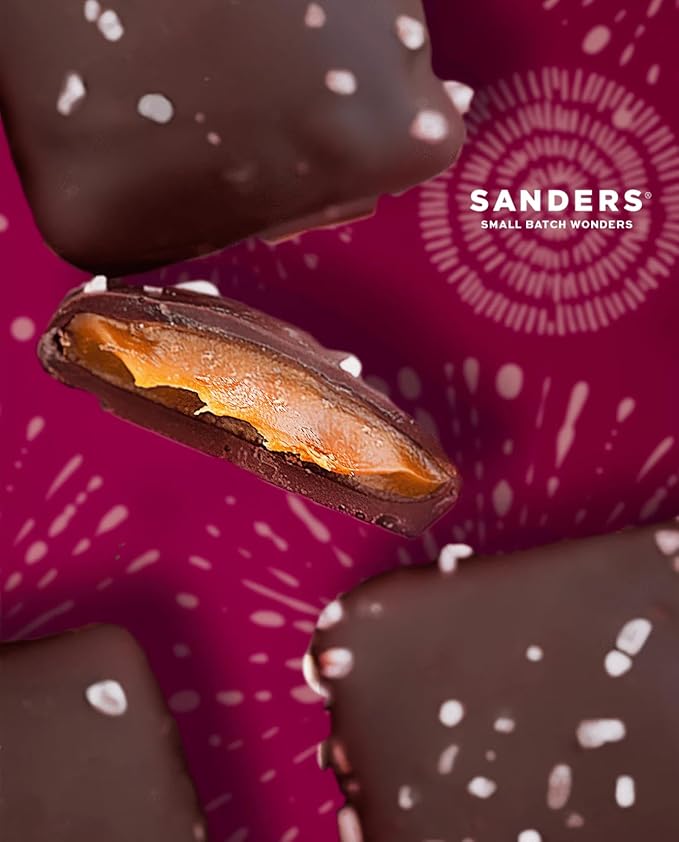 Sanders Dark Chocolate Sea Salt Caramel Thins Tub 18 oz. 2-Pack (2 x 18 oz. tub)