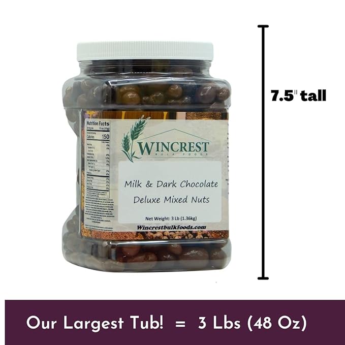 Milk &amp Dark Chocolate Deluxe Mixed Nuts - 3 Lb Tub