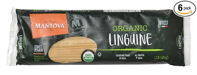Mantova Organic Linguine Pasta 1 lb (Pack of 6) - Non-GMO Authentic Italian Imported Pasta