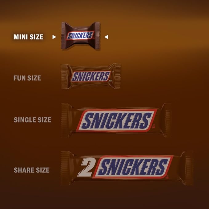 SNICKERS Minis Milk Chocolate Candy Bars Bulk – 9.7 Oz Bag (Pack of 8) Individually Wrapped Bite-Size Bars with Caramel Nougat Peanuts &amp Milk Chocolate Perfect Easter Baskets Parties Hallowe