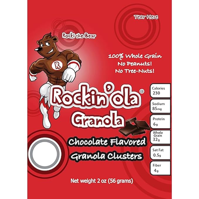 Rockinola Chocolate Granola Snack 56 Gram - 125 per case.