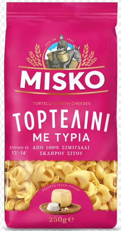 MISKO Cheese-Filled Tortellini Pasta 250g Traditional Greek Durum Wheat