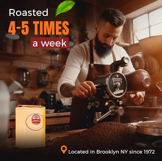 Nicoletti Coffee Espresso (100% Arabica M22 Roast) 2lb Organic Whole Beans