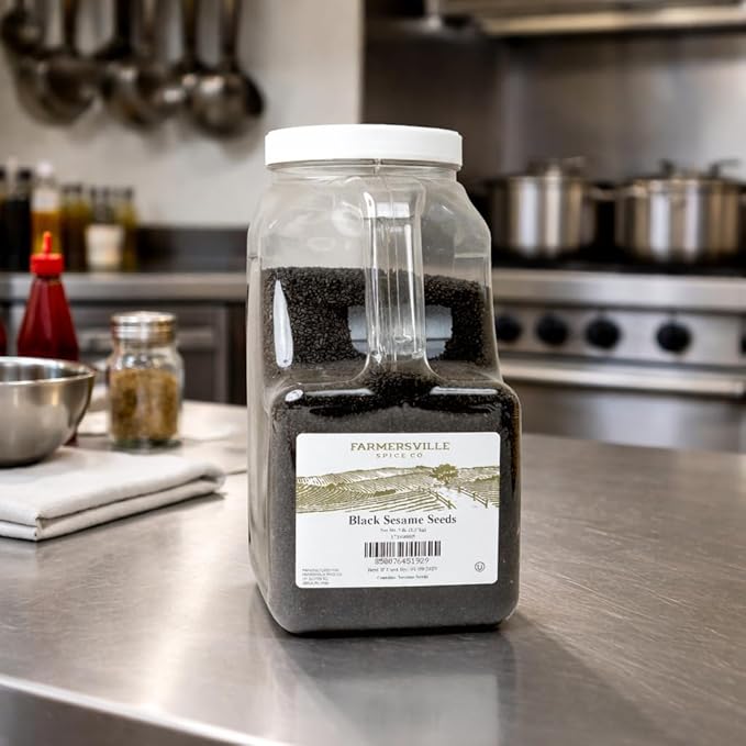 Farmersville Spice Co. Bulk Black Sesame Seeds - 5 lb Jar
