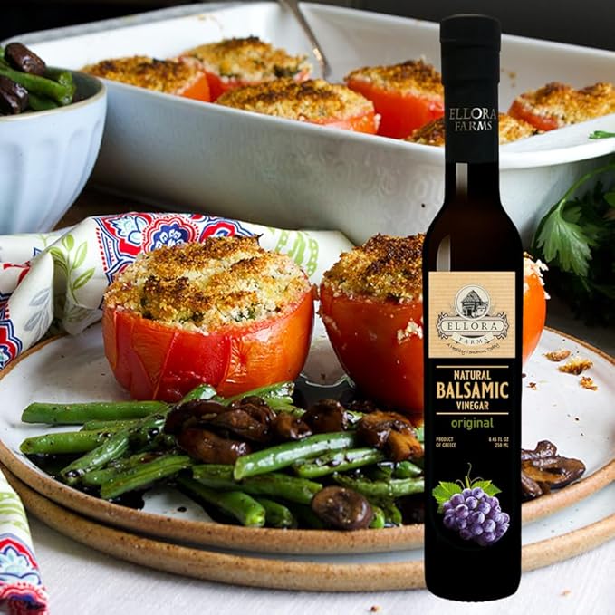 Ellora Farms Plain Natural Balsamic Vinegar Award-Winning Thick and Creamy No-added Sugars No-Preservatives Glass Bottle 8.45 oz. Pack of 1