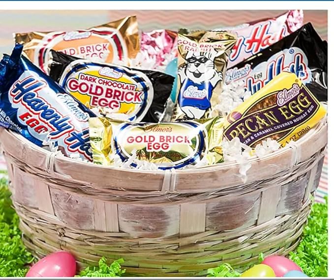 Elmerx Chocolate Easter Eggs Gold Brick with Pecans and Heavenly Hash with Marshmallow 12 Pack