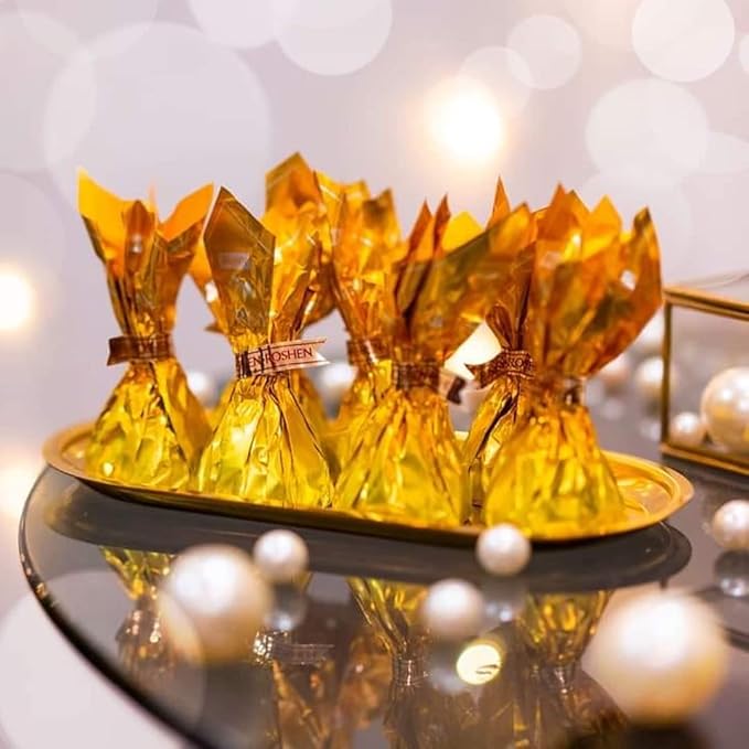 Roshen Mont Blanc Yellow with Sesame and White chocolate Kosher and Halal Delicious Flavorful Sweets Bulk Gourmet Candy 2.204lb/1kg