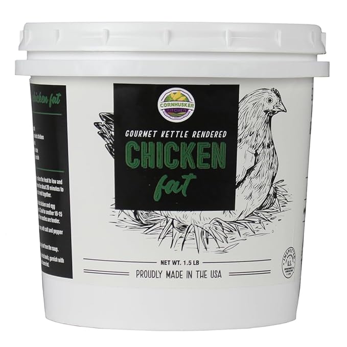 Gourmet Rendered Chicken Fat | 1.5 lb Tub | Paleo-Friendly Cooking &amp Baking Fat by Cornhusker Kitchen