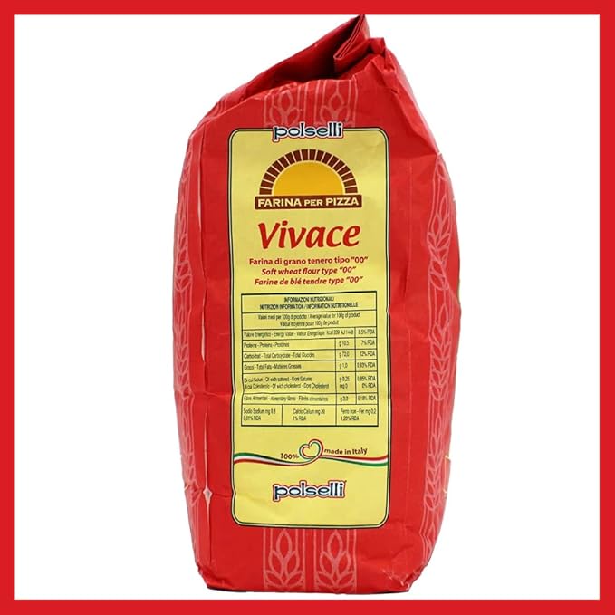 Vivace Tipo 00 Double Zero Flour OO Flour Napoletana Romana Traditional Pizza Dough Mix Pasta Bread (5 kg) 11 lbs by Polselli
