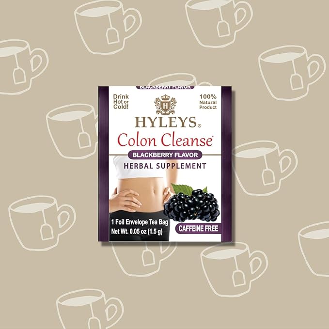 Hyleys Colon Cleanse Tea Variety Pack – Cranberry Blackberry Acai Berry and Goji Berry Flavors – 100 Tea Bags