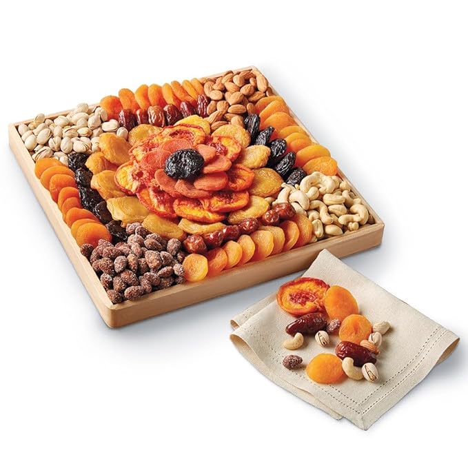 Harry &amp David Dried Fruit And Nut Tray Healthy Snack Mix Fruit And Nut Gift Basket Includes Apricots Peaches Dates Prunes Pears Cashews Pistachios Peanuts Almonds All Occasions
