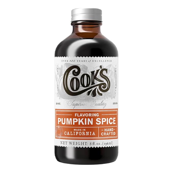 Cook's Pumpkin Spice Flavoring for Baking Cookies Beverages Cakes Breads 8 oz