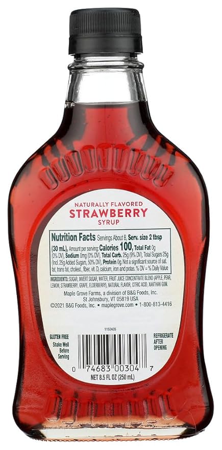 Maple Grove Farms Strawberry Syrup 8.5 Ounce -- 6 per case. by Maple Grove Farms