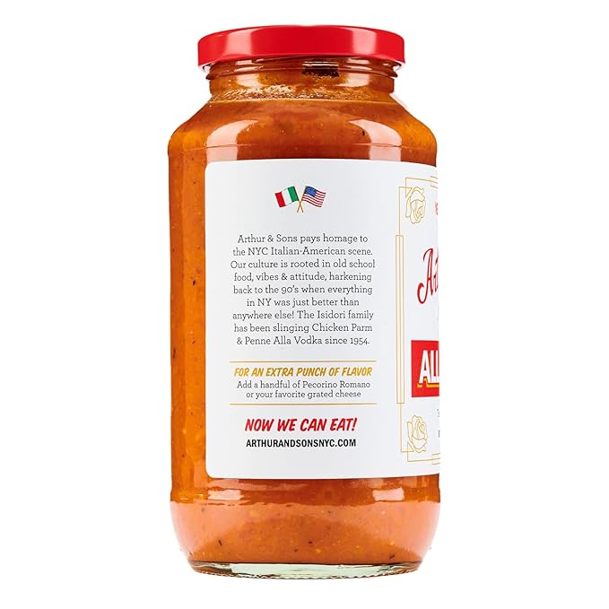 Arthur and Sons Vodka Sauce - Authentic Italian Recipe Premium Quality All-Natural Ingredients No Added Sugar Non-GMO Gluten-Free Perfect for Pasta Pizza and Cooking - 2 Pack (48oz)