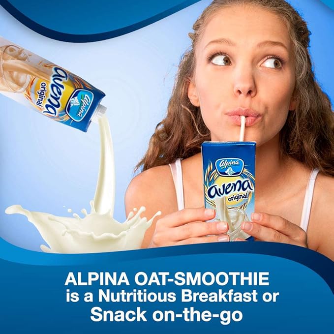 AVENA ALPINA Original Oatmeal Smoothie. Made With 100% Whole Grain Oats. Low Sugar Non-GMO Oats. Get Your Instant Oatmeal 12 Pack x 32 ounces each.