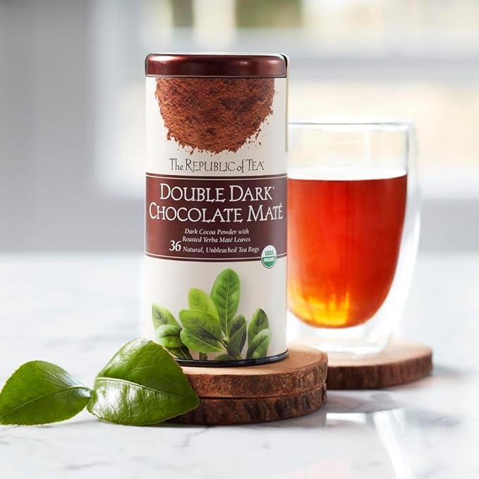The Republic of Tea Organic Double Dark Chocolate Mate 250 Tea Bag Bulk