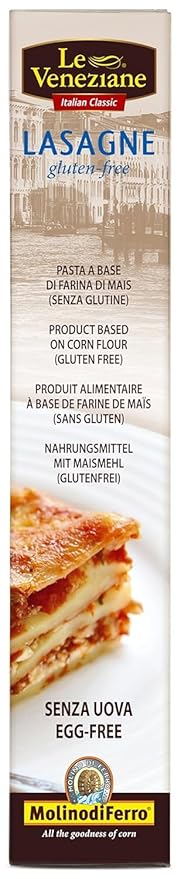 Lasagna Pasta Gluten Free 250g | Authentic Italian Pasta Sheets for Baking | Premium Quality Corn &amp Rice Blend | Non-GMO | Made in Italy [Pack of 4]