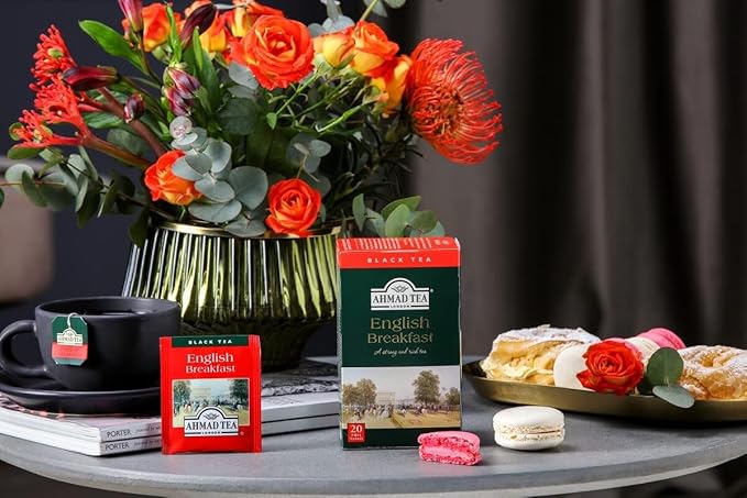 Ahmad Black Tea Classic Variety Pack with English Breakfast English Tea No.1 Darjeeling Ceylon Earl Grey &amp Cardamom Tea 20 Bags Each (Pack of 6)