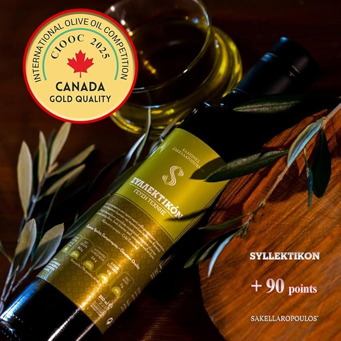 SYLLEKTIKON Premium Gourmet Flavored Unripe Extra Virgin Olive Oil (Lemon Orange Thyme)