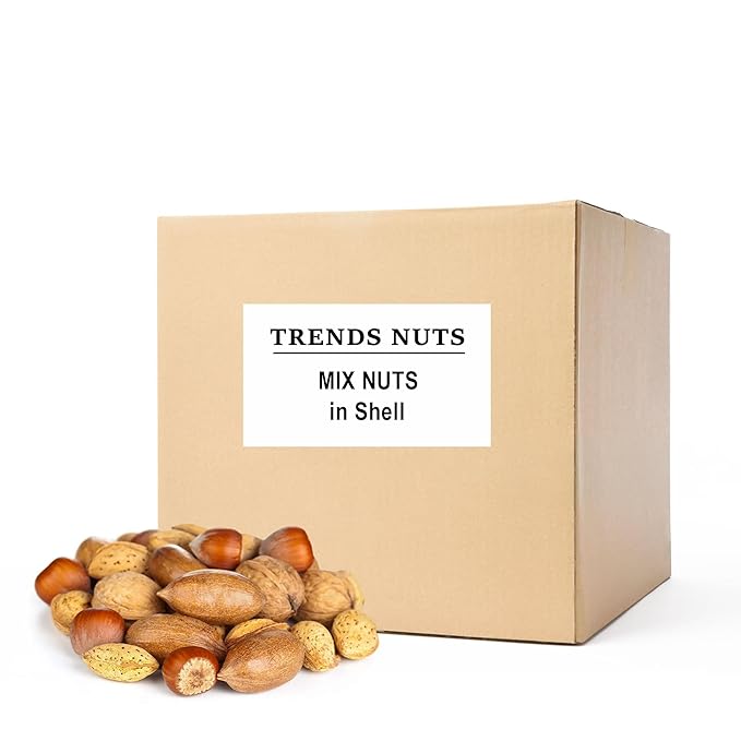 Trends Mixed Nuts in Shell – Natural Fresh &amp Crunchy Assortment (No Brazil Nuts) – Perfect for Snacking Baking and Healthy Recipes (12 LBS)