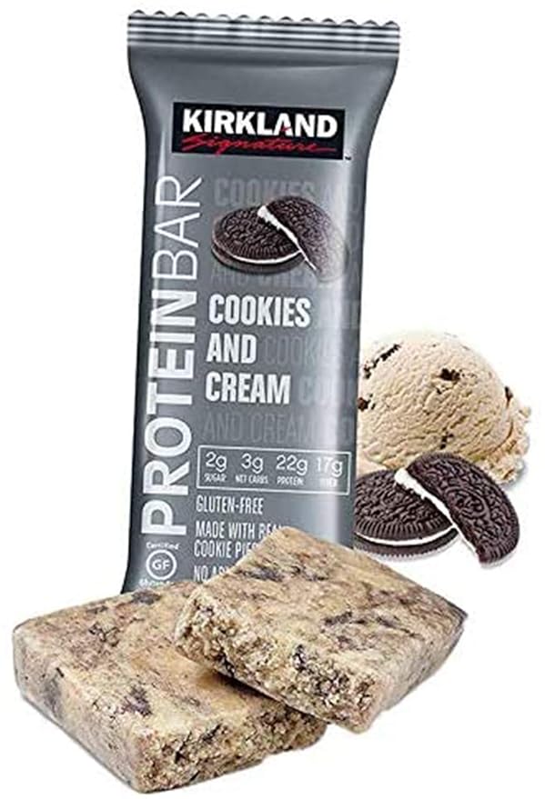 Kirkland Signature Protein Bars Cookies and Cream 2.12 oz 20-count