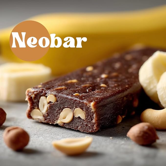 NEOBAR Banana Peanut Fruit and Nut Bars - Plant-Based Vegan Snack Bars Gluten Free Dairy Free Snacks No Added Sugar No Preservatives Non-GMO | 12 Count