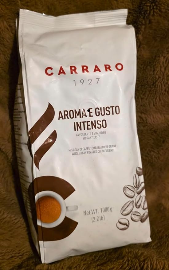 Carraro 1927 Aroma e Gusto Intenso Whole Bean Roasted Coffee Blend 1000g 2.2 lb