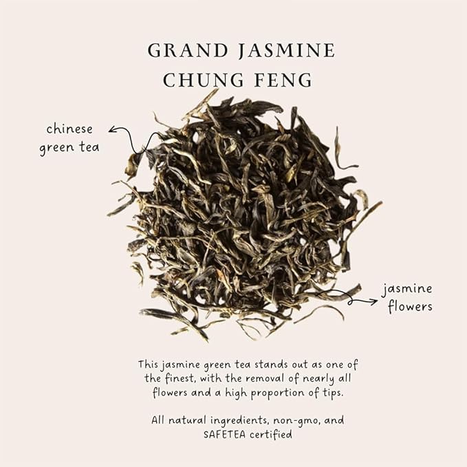 Palais des Thés - Grand Jasmine Chun Feng - Jasmine Green Tea - Premium Loose Leaf Serves 20-25 Cups - 3.5oz Tin