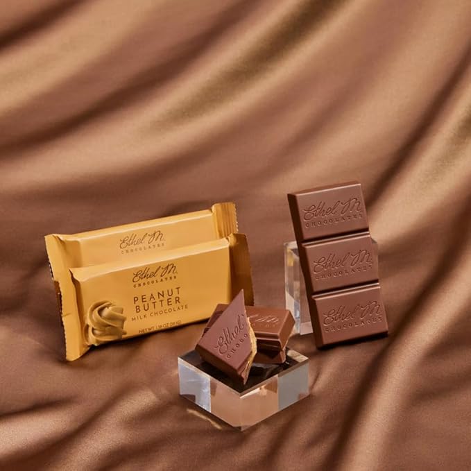 Ethel M Chocolates Premium Milk Chocolate Peanut Butter Filled Bars Individually Wrapped Chocolate Candy Bars for Gifting Holidays &amp Everyday Indulgence (8 Pieces)
