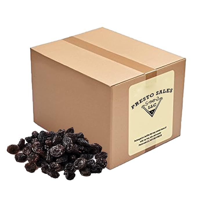 Raisins Jumbo Flame Packaged in a 10 lbs. (160 oz.) bag/box Great trace mineral boron in the diet Vegan No Added Sugar Kids and Adults Energy Boost snack Luscious Seedless by Presto Sales