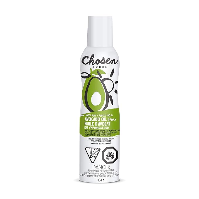 Chosen Foods 100% Pure Avocado Oil Spray Keto Diet Friendly Kosher Cooking Spray for Baking High-Heat Cooking and Frying (6 oz) (Pack of 4)