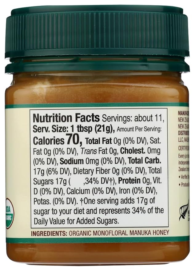 Wedderspoon Organic Raw Manuka Honey 100+ MGO 8.8 Oz Unpasteurized New Zealand Honey Non-GMO BPA-Free Jar Superfood &amp Natural Wellness Support