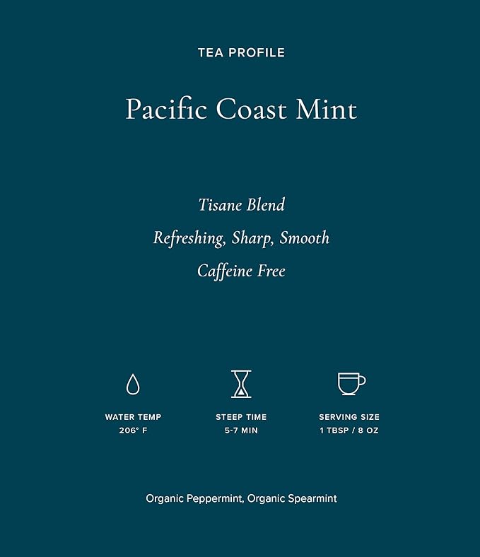 Art of Tea | Pacific Coast Mint 1oz (Organic Peppermint and Organic Spearmint Tea) | Artisan Loose Leaf Tea Tin