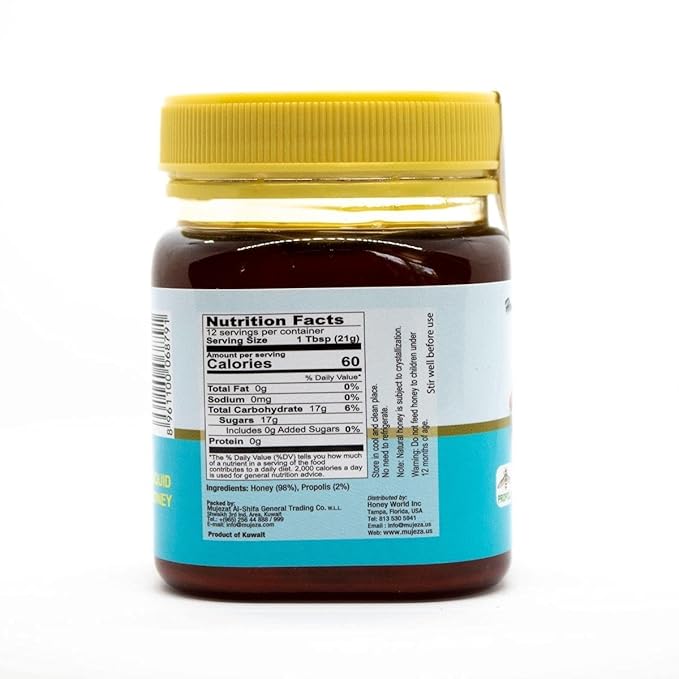 Authentic Mountain Sidr Honey with Propolis – Jujube Honey Supports Mental Health Memory and Cognition 100% Natural Raw Liquid Honey Gluten Free (250g/ 8.8 oz)