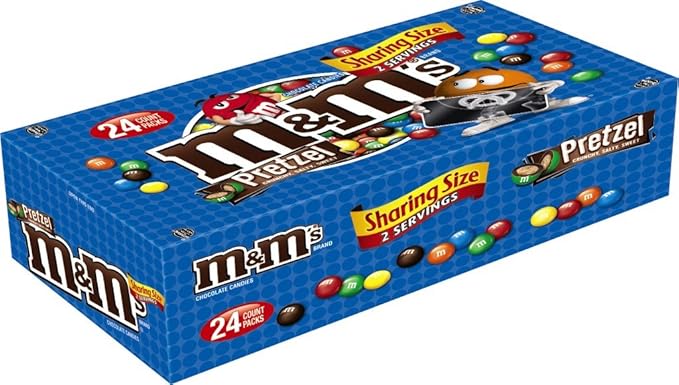 M&ampM'S Pretzel Chocolate Candy Sharing Size 2.83-Ounce Pouch 24-Count
