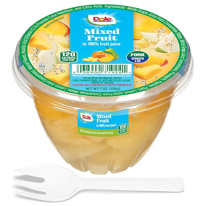 Dole Fruit Bowls Mixed Fruit in 100% Juice Snacks 7oz 12 Total Cups Gluten &amp Dairy Free Bulk Lunch Snacks for Kids &amp Adults