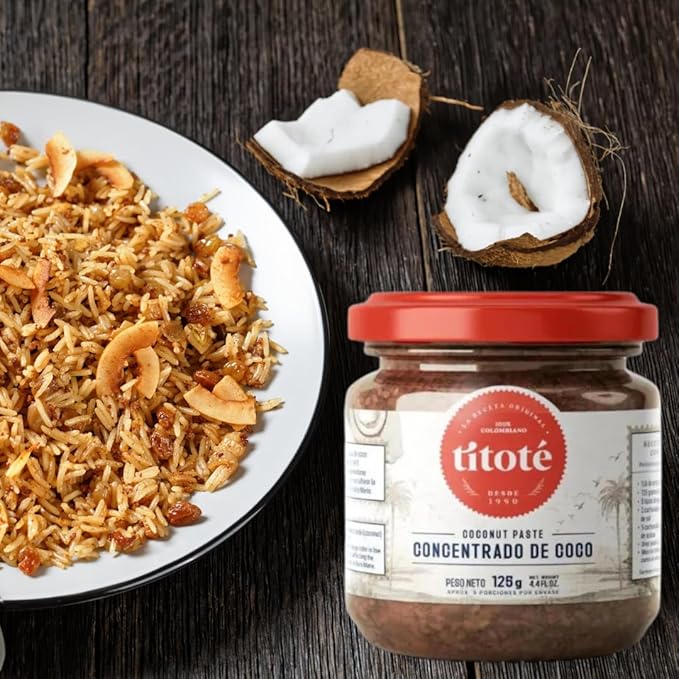 Generic Titoté - Coconut Concentrate Paste - 2 PACK - 4.4 Fl Oz - 100% Colombiano - titote Concentrado de coco - 125 g - Ideal para Arroz de Coco - Receta Original