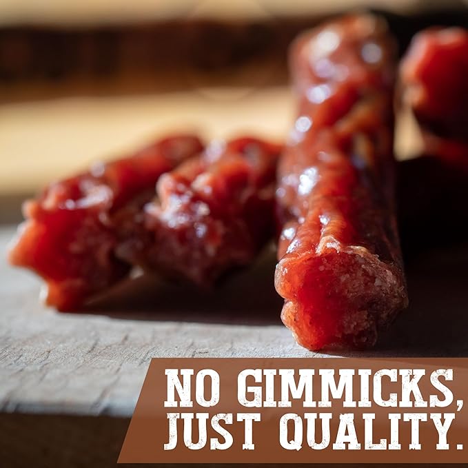 Cattleman's Cut Double Smoked Sausages Meat Sticks Premium Bulk Protein Snacks Keto Friendly Gluten Free Carnivore Travel Snack Individually Wrapped 0.9 Ounce Pack of 20
