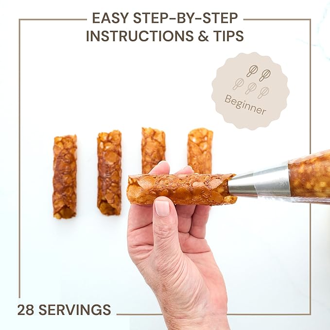 CrumbleCrate Apple Pie Brandy Snaps DIY Baking Kit | Gourmet Cookie Making Set with Pre-Measured Ingredients &amp Tools | Baking Gift for Adults