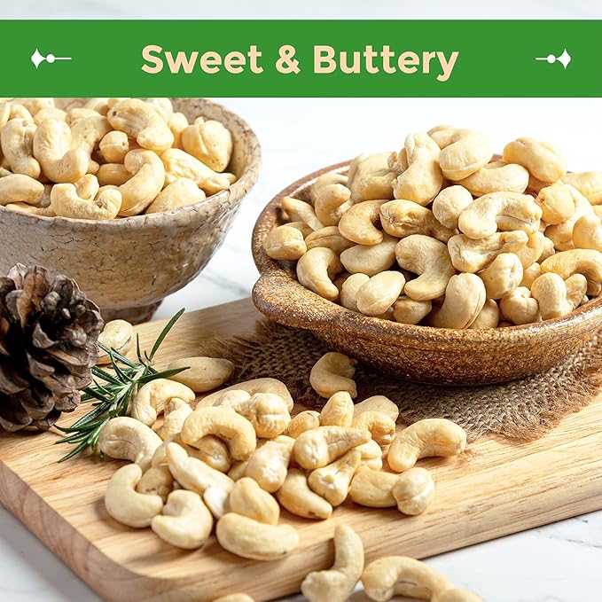 Sincerely Nuts - Raw Cashews Whole and Unsalted | Healthy Snack Source of Protein | Keto and Paleo Friendly Gourmet Quality Vegan | Cashew Nuts 2(LB) Bag