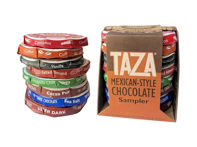 Taza Chocolate Organic Mexicano Disc Stone Ground Variety Pack 1.35 Ounce (8 Count) Vegan