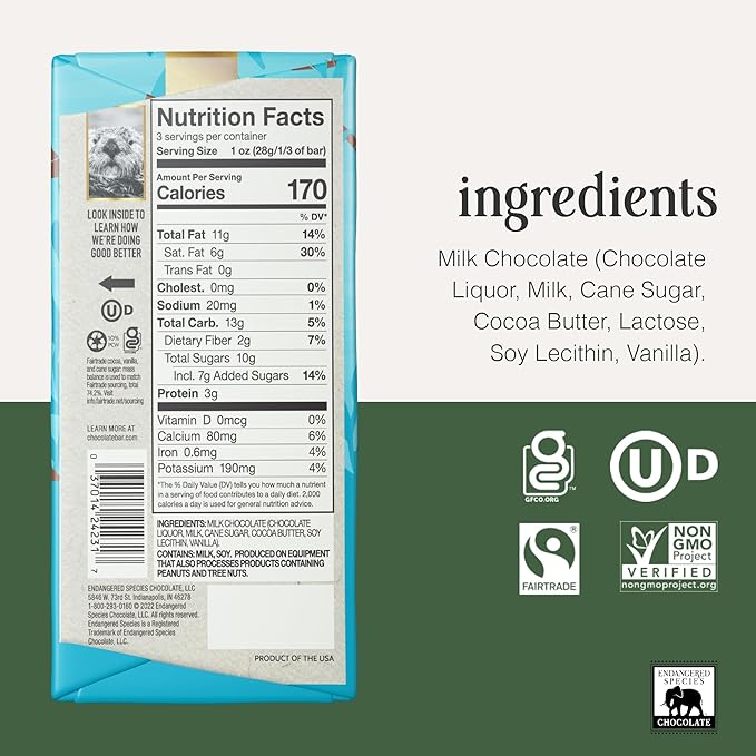 Endangered Species Milk Chocolate Bar (48% cocoa)