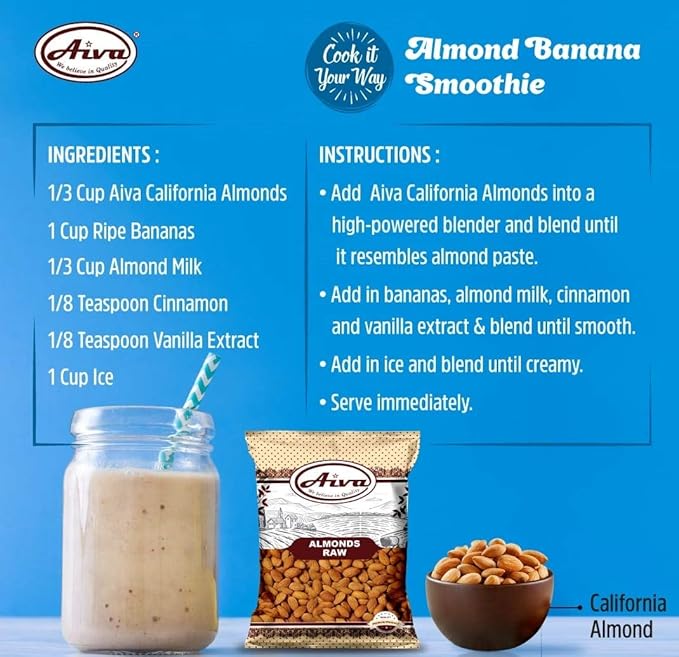 AIVA Natural Whole Raw Almonds - 10 lb Grown in the USA Raw Whole Almonds